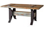 GINER Y COLOMER Table de salle à manger en bois recyclé de bateaux avec piètement en fer multicolore - 200x100x76 cm